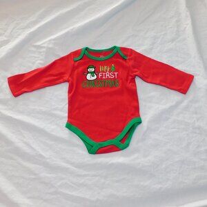 Baby First Christmas Snowman One Piece 3-6 Months Long Sleeve Unisex Xmas NEW